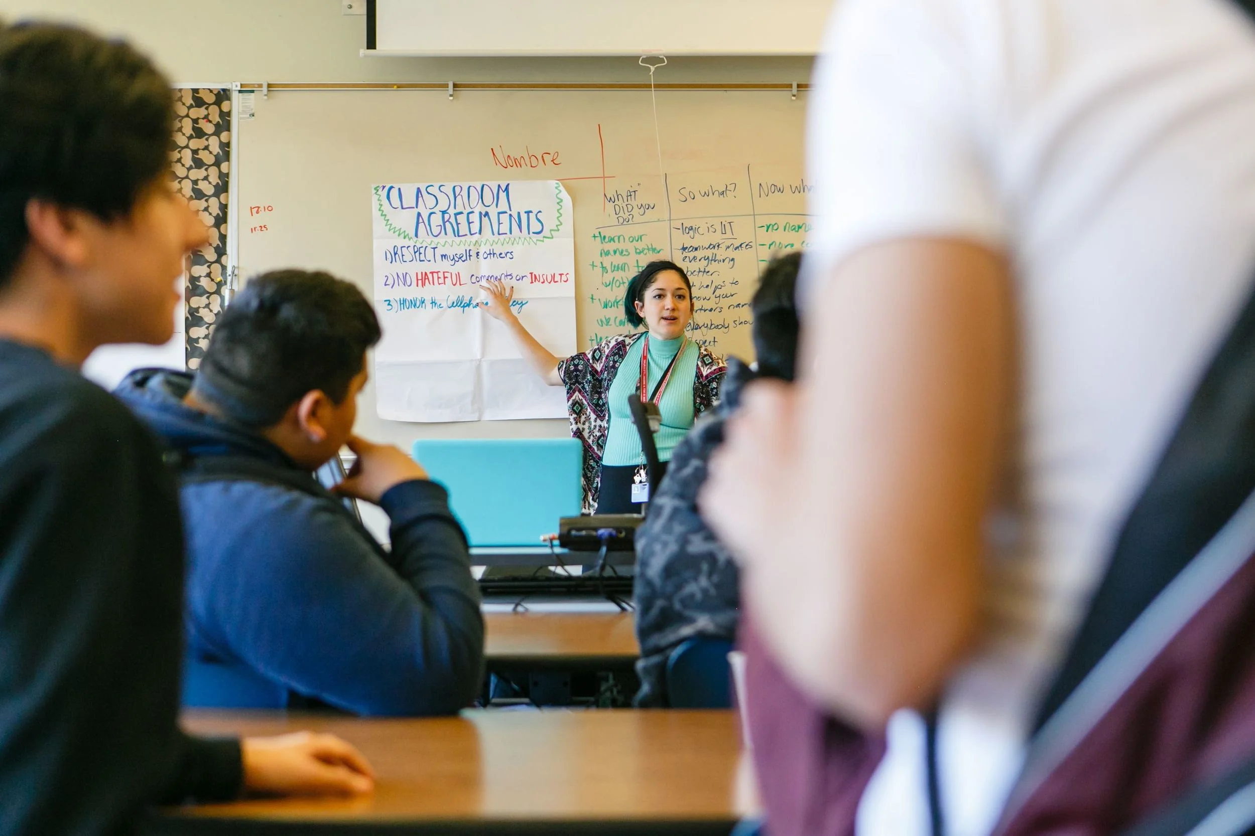 Madison High School – Ninth Grade Counts instructor and Youth Engagement Specialist Zaira Sanchez works with students transitioning from middle to high school to help them with necessary skills and information they’ll need for freshman year.