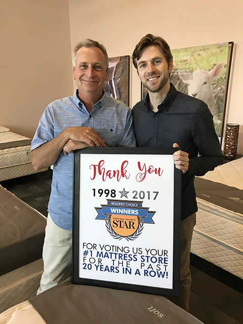 Fred Kunke & His Son Jonathan Celebrate Being Voted #1 Mattress Store For 20 Years in a Row