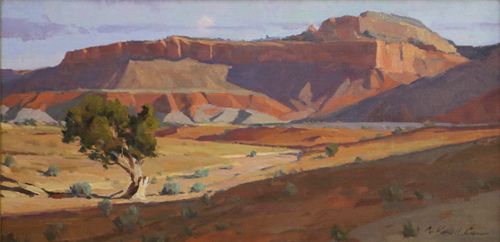 G. Russell Case, “Single Tree,” oil, 10 x 20 in. Maxwell Alexander Gallery