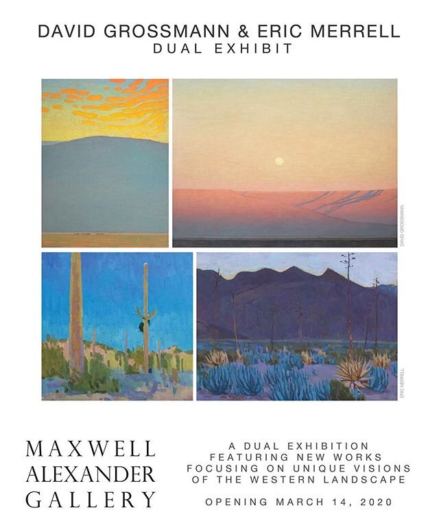 DAVID GROSSMANN &amp; ERIC MERRELL
Dual&nbsp;Exhibition 
Opening Reception in our Downtown LA Gallery&nbsp;
March 14, 2020 6-8PM
Early Preview Available by Request

Subtleties and the ability to know when it stop are some of the most important skills