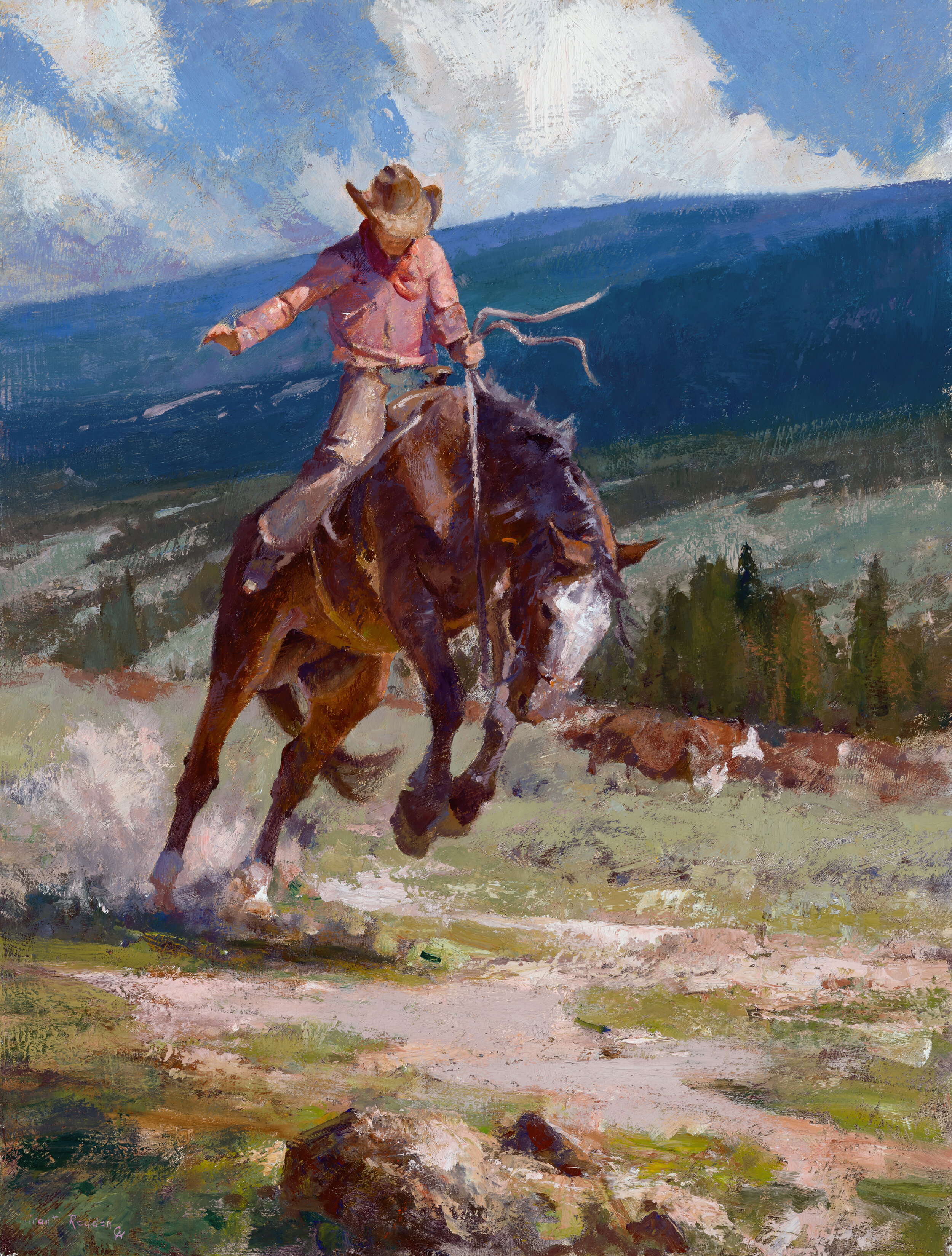 “High Country Bronco” 24”x18” Oil