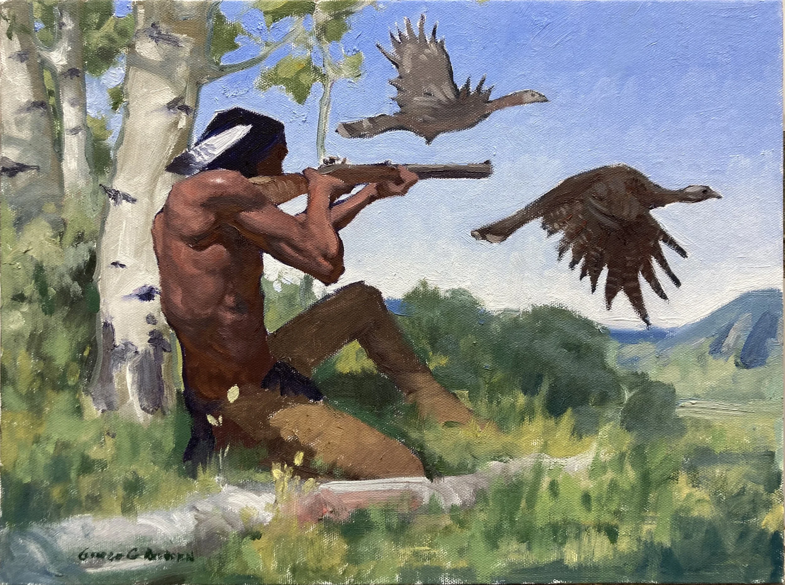 George G. Redden “Aspen Hunt” 12"x16" Oil