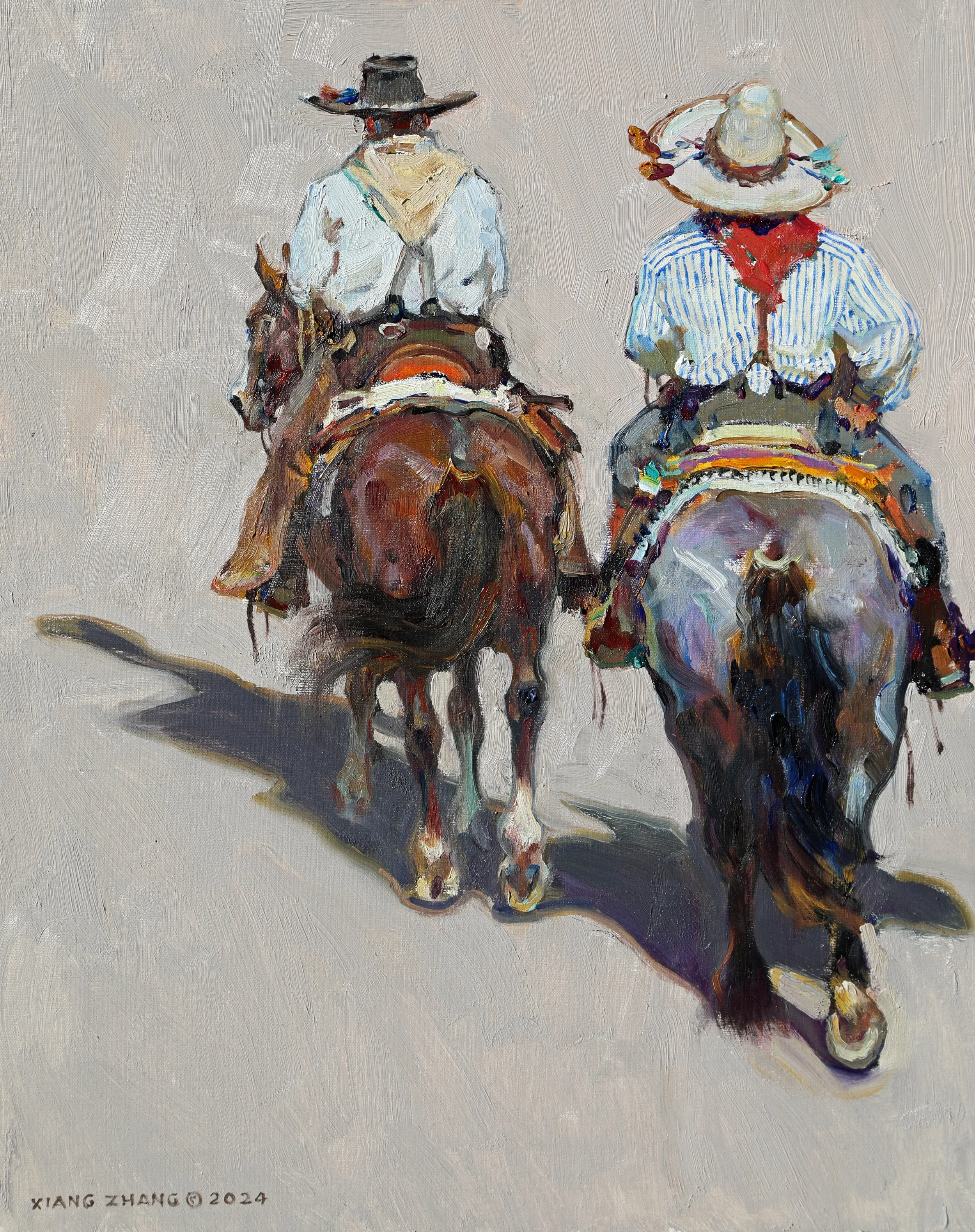 Xiang Zhang "Friends" 20"x16" Oil 