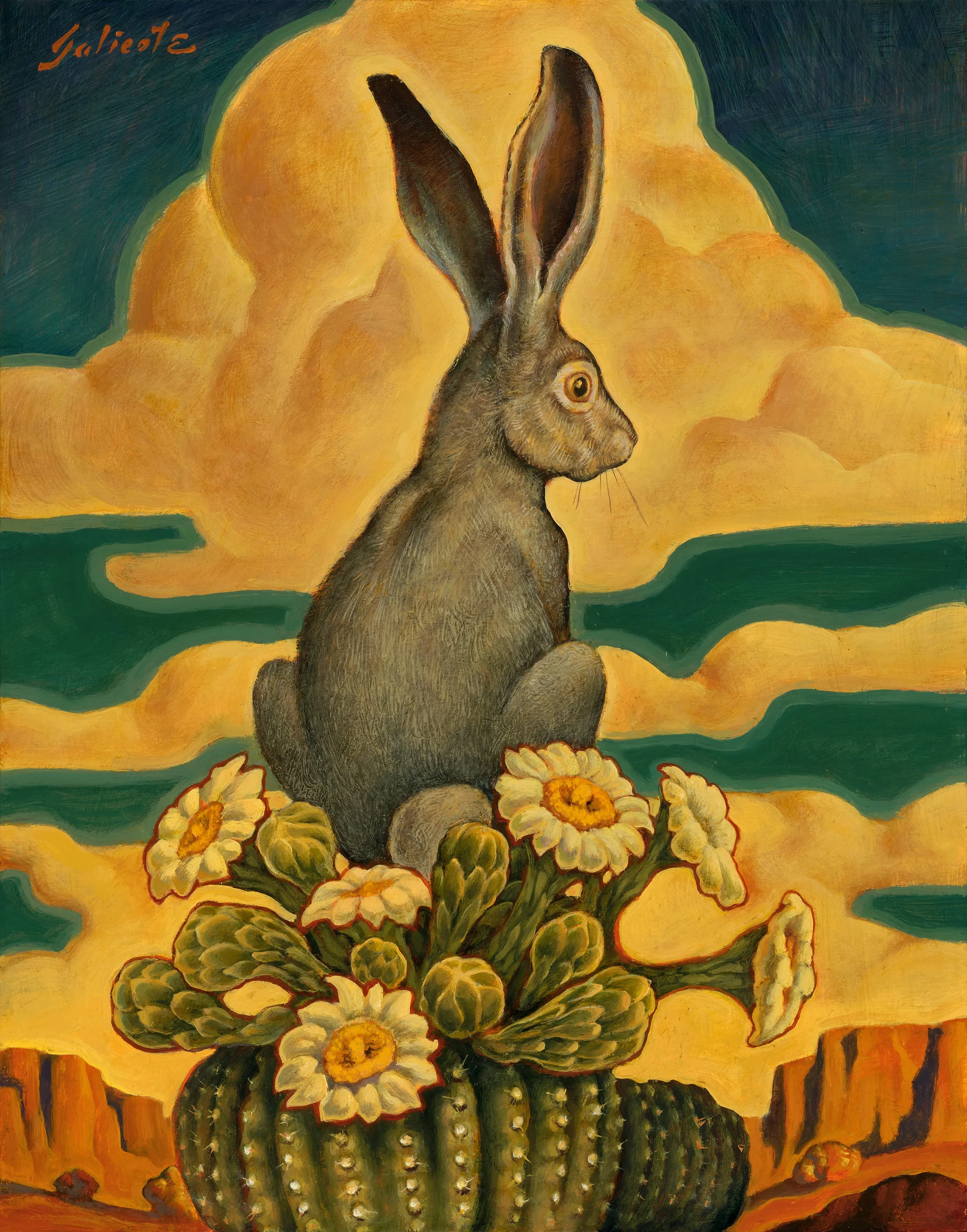 Danny Galieote "Hare Above the Rest" 14"x11" Oil