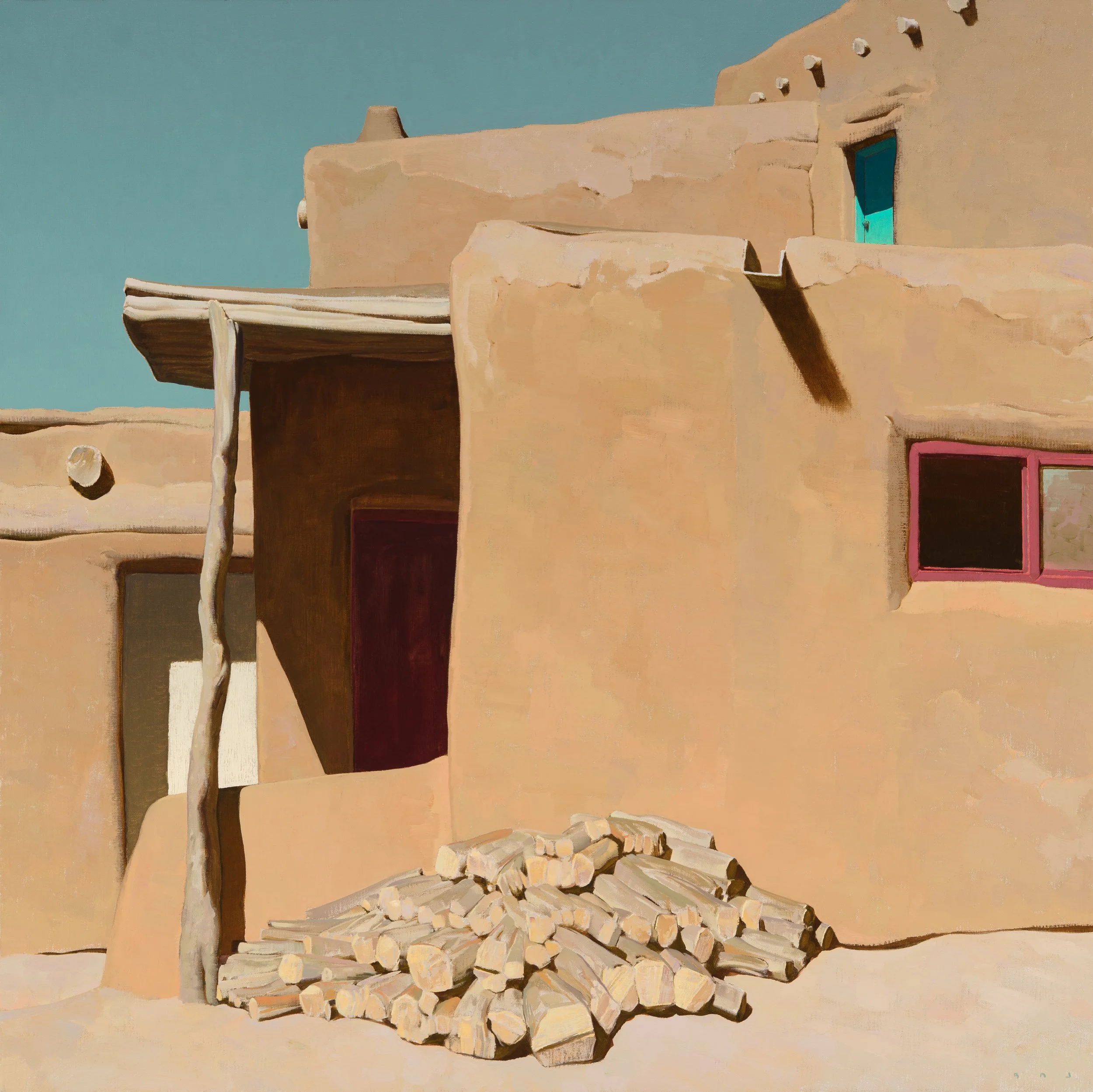 Brett Allen Johnson "Pueblo Exterior" 35"x35" Oil