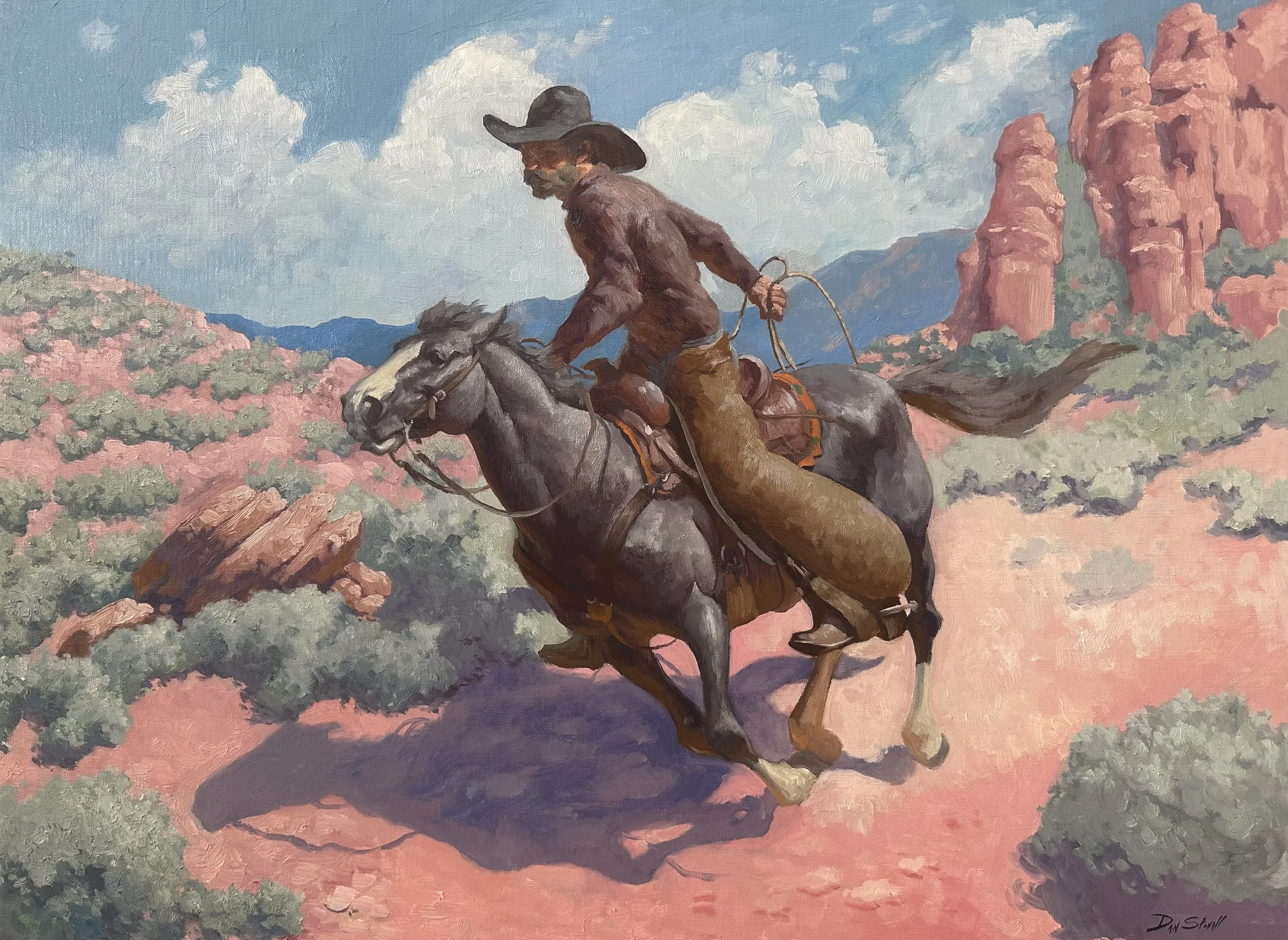 (SOLD) "In Pursuit" 18"x24" Oil