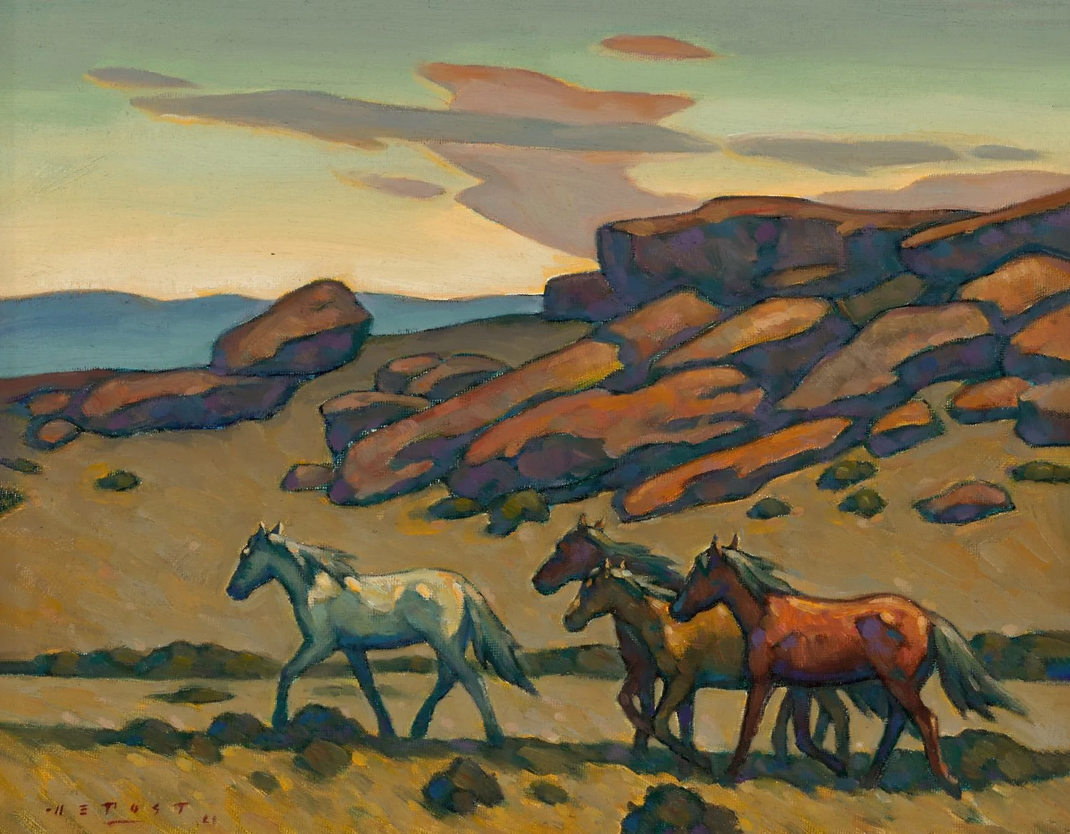 Howard Post "Passing the Rocky Buttes” 11”x14” OIl