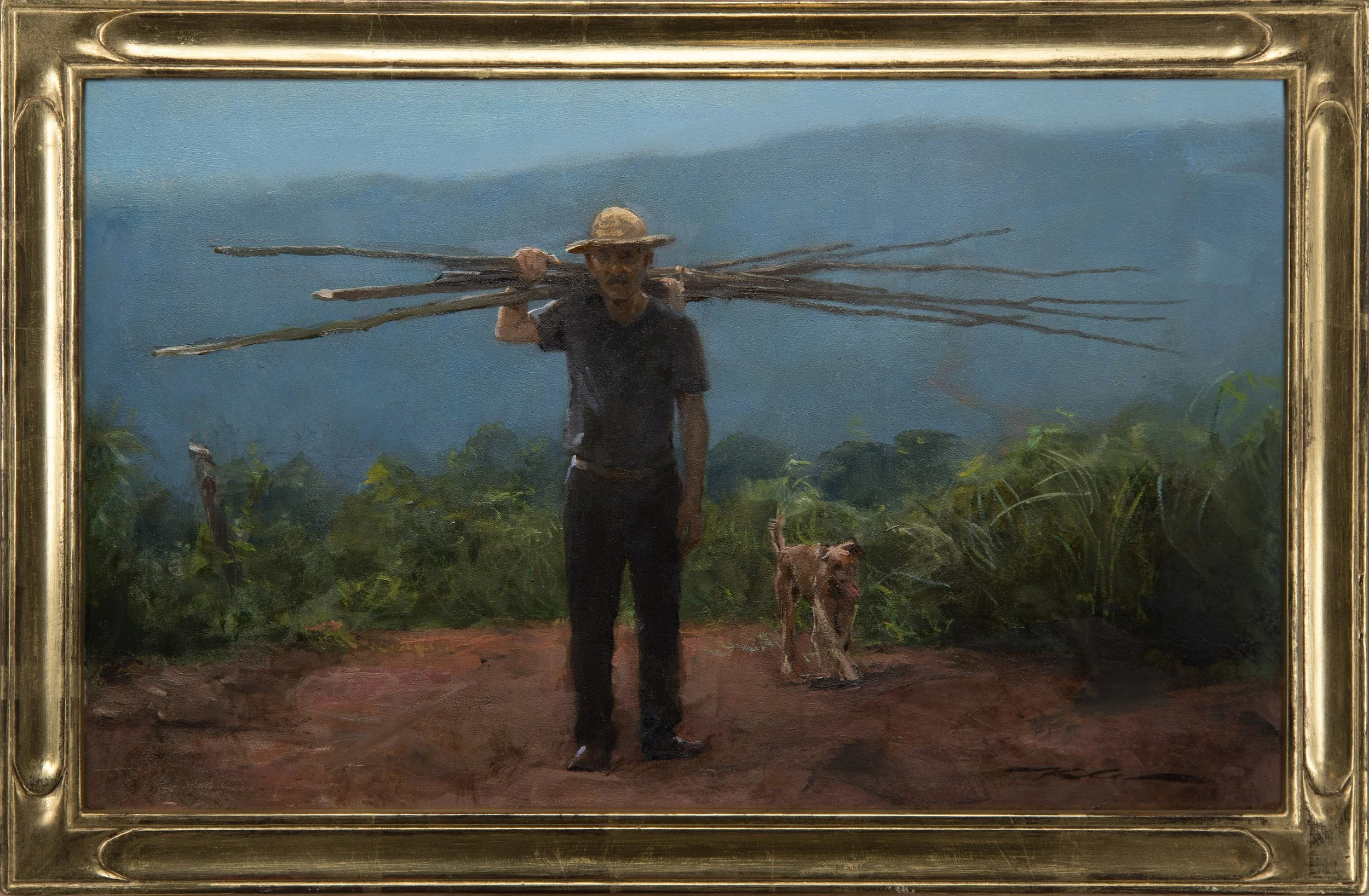 Klein-Michael-Mi Suegro with his dog-Oil on Panel-$3,000-framed.jpeg