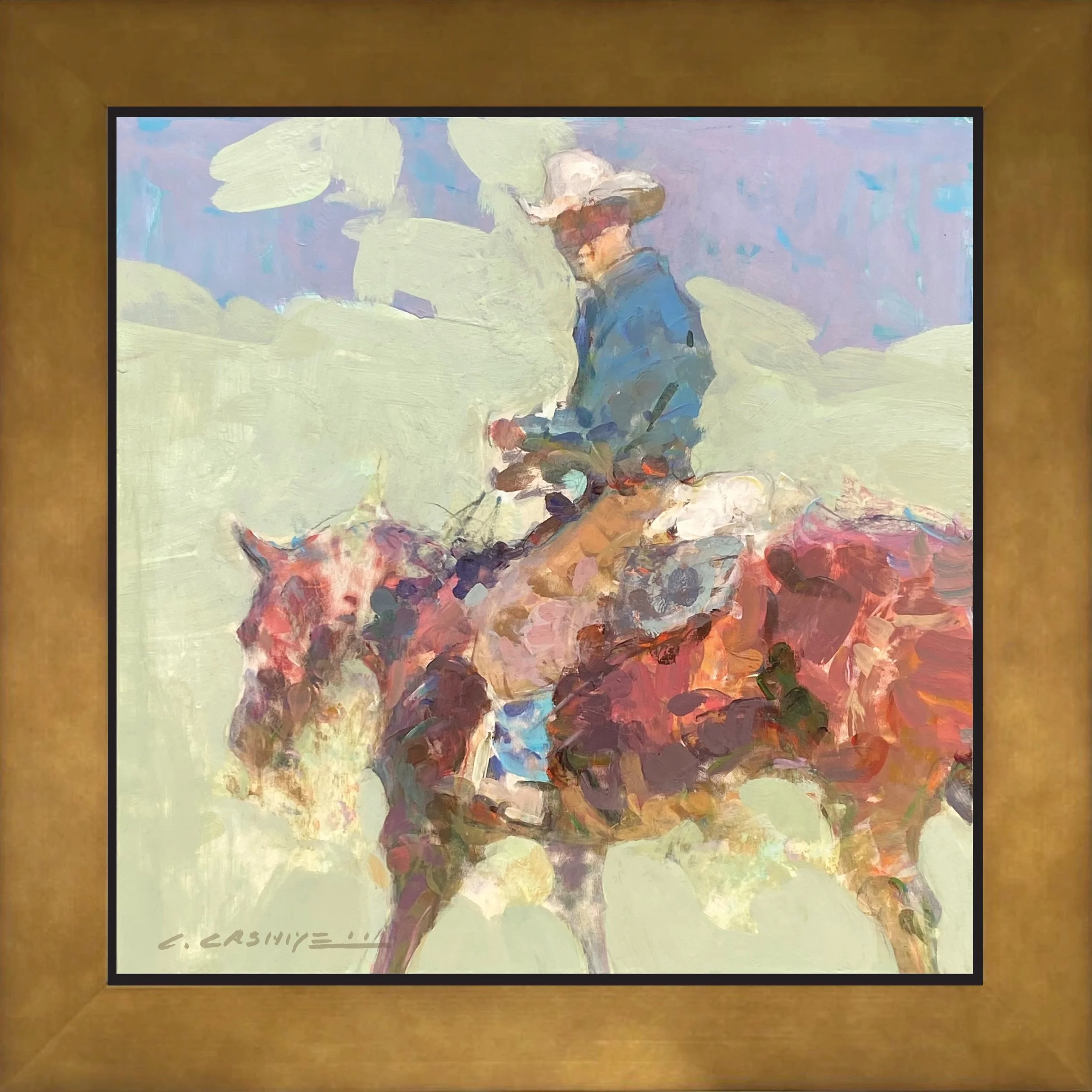 CASHWELL CHARLES_LET'S RIDE_16x16 Acrylic on Board_FRAMED.jpg