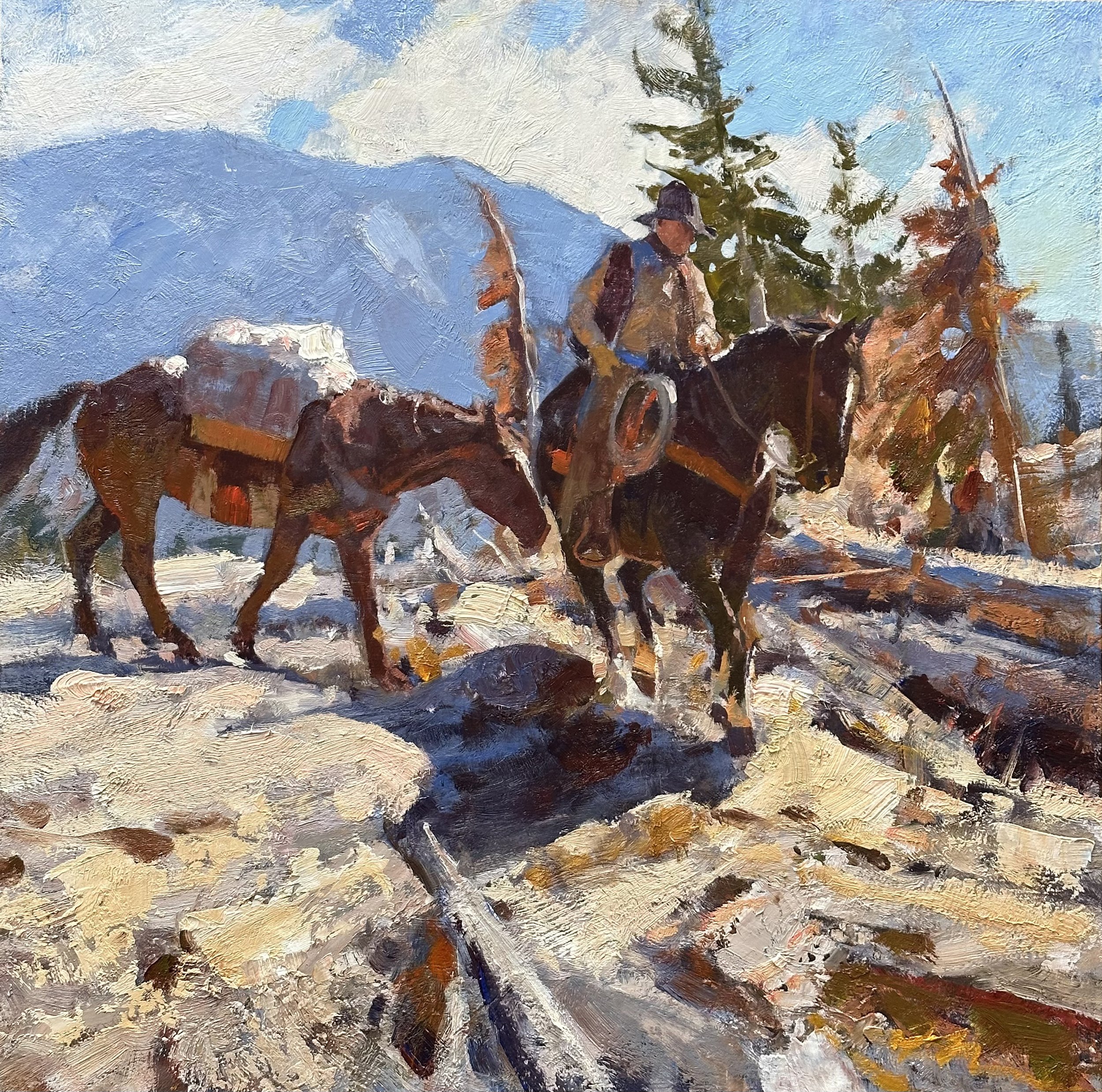 Redden, Grant - %22On An Old High Country Trail%22 16x16 oil $6000.jpg