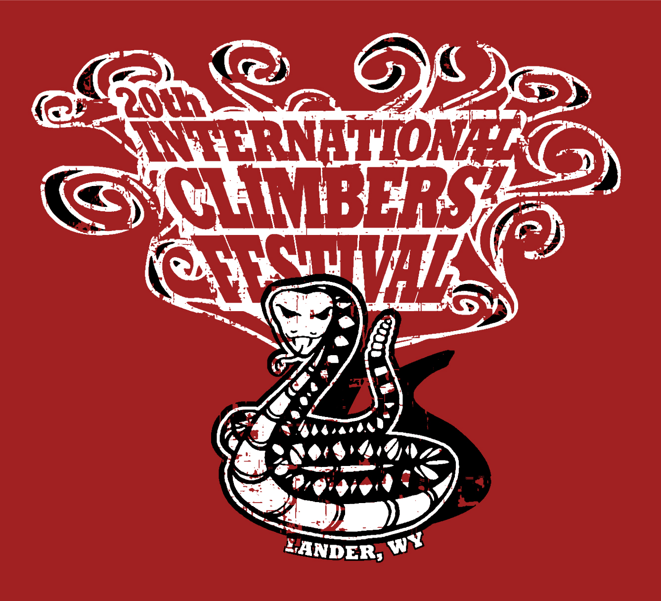 They say Wyoming is just wind and rattlesnakes. This graphic takes pride in that saying, and also celebrates the climbing movie debuted at the festival that year, Wind and Rattlesnakes . (My name even made it into the credits at the end of the film for a support role.)
