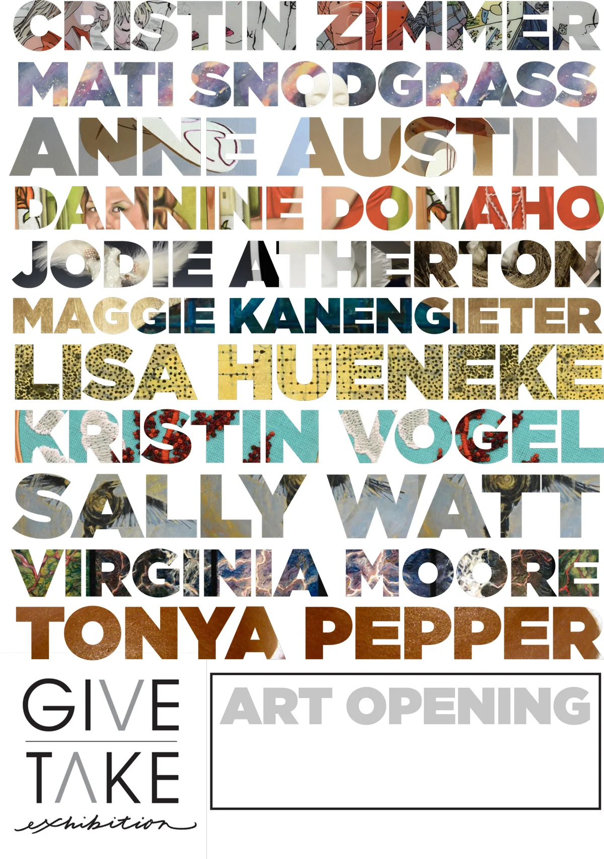 When 11 of Lander's rockstar female artists get together for a group show, then you put their names writ large on the marquee.