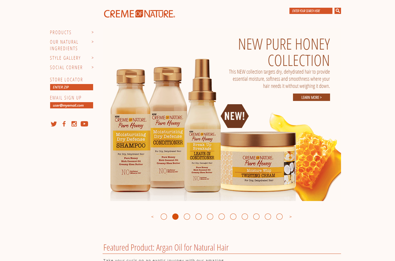 Revlon Professional Brands - Creme of Nature , Roux Beauty , and Lottabody - Ongoing Site Updates, Project Manager for Micro-sites, Emails, Analytics