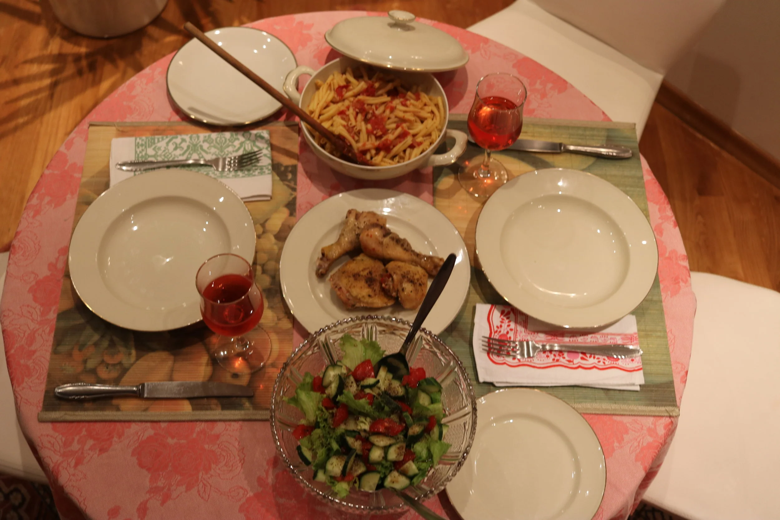 Dinner for four...for two, oops.