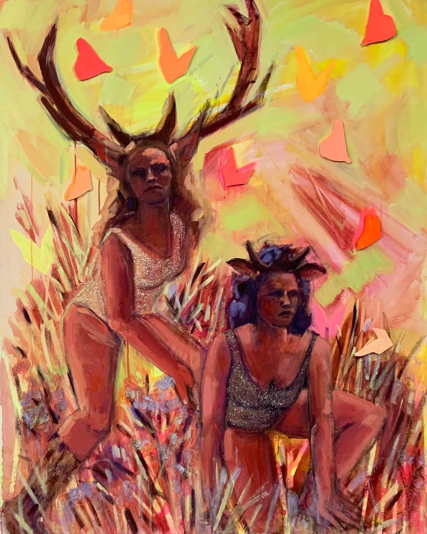 Oh, so you say it&rsquo;s woman&rsquo;s day&hellip; #elkwomen #fullmoon #painting #laart #laartist #internationalwomensday