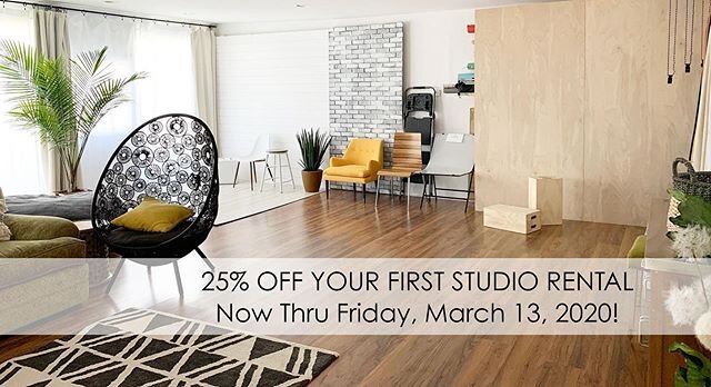 25% OFF your first Haven Studio Rental! Book anytime in 2020 by March 13th to receive this special price! Book online with link in bio. #photographers #videographers #illinoisphotographer #studioforrent #creativespace #flexspace