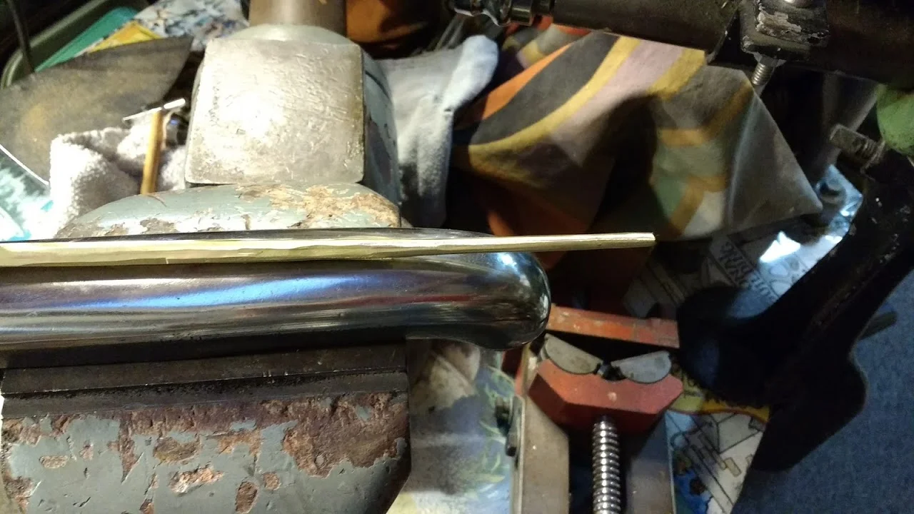 Creating a tapered brass rod was the first step.