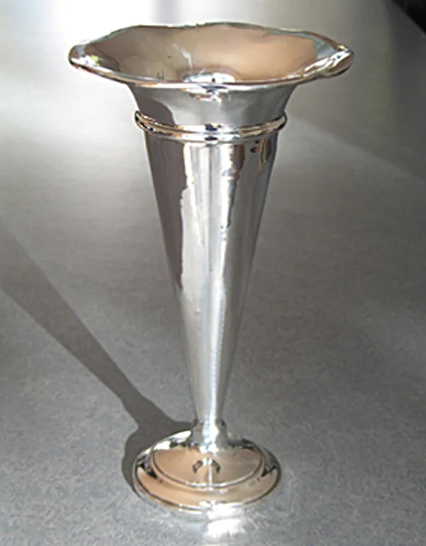 sterling silver trumpet vaserepaired