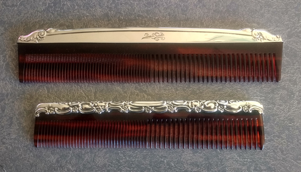 sterling silver comb fitters with new tortiseshell plastic