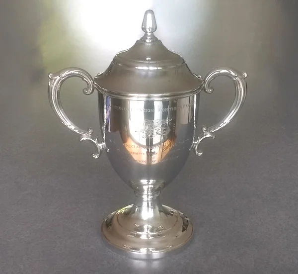 Pewter trophy after restoration repair and polishing