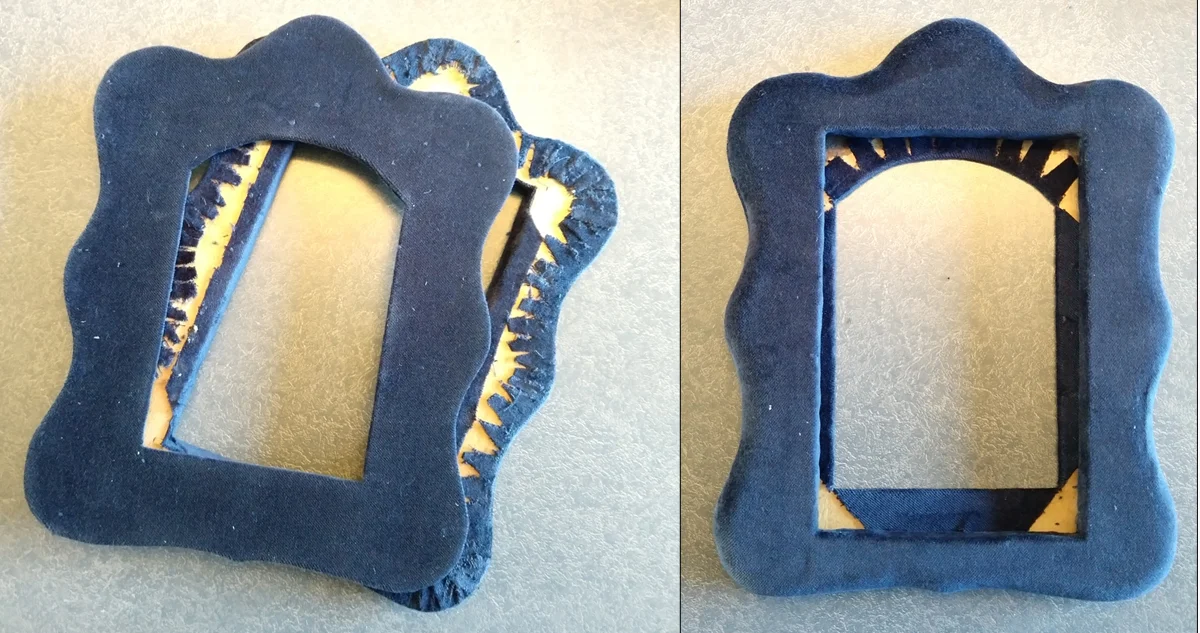 new-velvet-fabric-covering-wood-picture frame