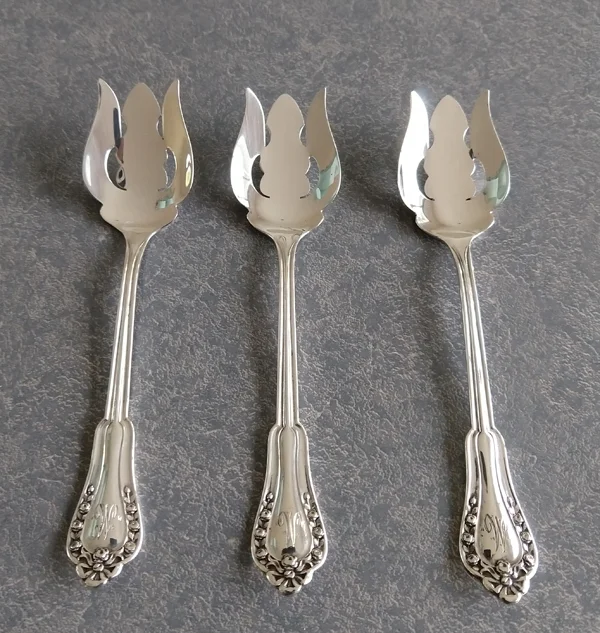 sterling silver ice cream spoons polished
