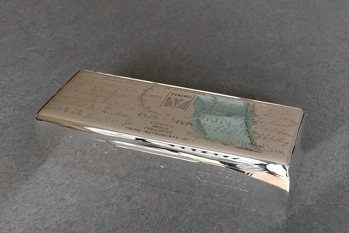 Sterling silver box with signatures polished