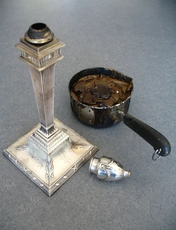 sterling silver candelstick broken pitch removed