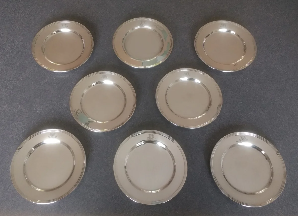 sterling silver appetizer bread & butter plates polished