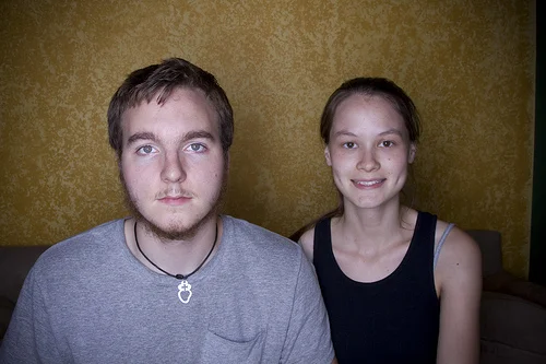Ypsi Project : Joe and Rachel Montgomery (via ericarhiannon )
Joe Montgomery: “ Parents moved here when I was one. Went to Ypsi schools. I’ve worked at the Ypsi Co-op and been involved in Bike Ypsi, but now I live in Grand Rapids. I hope to move back here as soon as I graduate from college.”
Rachel Montgomery: “ I moved her at 1.5 years old and me my husband 19 years later, even though he lived only a mile from my house. Now we’re in Grand Rapids. We miss home and want to have a family here. I want to spend the rest of my life painting in Ypsi.”