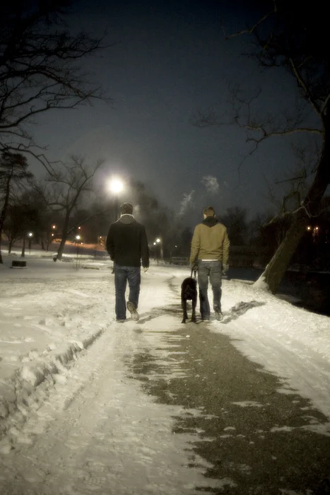 Ypsi Project : Two Guys and a Dog
I’m surprised I didn’t do this sooner. "This" being that I forgot to ask these two guys their names. I was taking a walk with Xander at Riverside Park and I saw these two guys walking our direction with a happy black dog. I thought how perfect, and as they passed I asked if I could take their picture. They agreed and so I snapped a few shots as they kept walking. That was the extent of our interaction. I did manage to give them my card so maybe they’ll see this and email me their names!!
(via ericarhiannon )