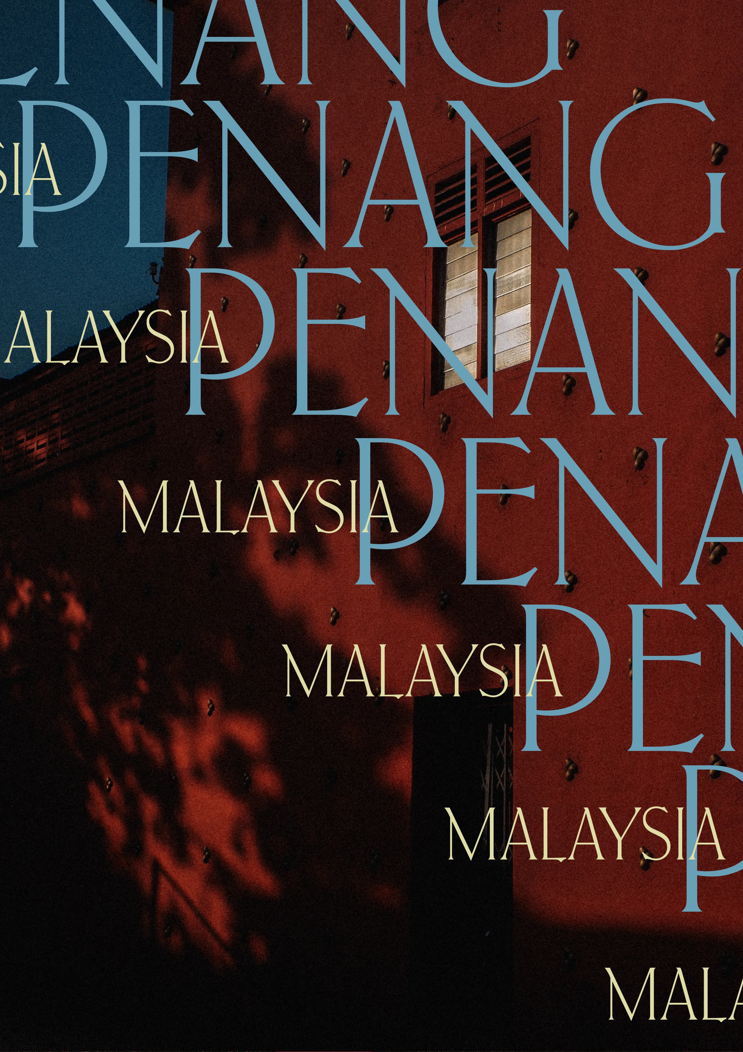 Penang "Penang is one of my favorite places. I heard about it on a trip to Chiang Mai when one tourist told me that if I loved Chiang Mai, I would also love Penang. He was right. I fell in love not only with rich art and culture, but with the amazing food. I'm planning on going back soon!" Photo by Karl Typeface used: Carlton