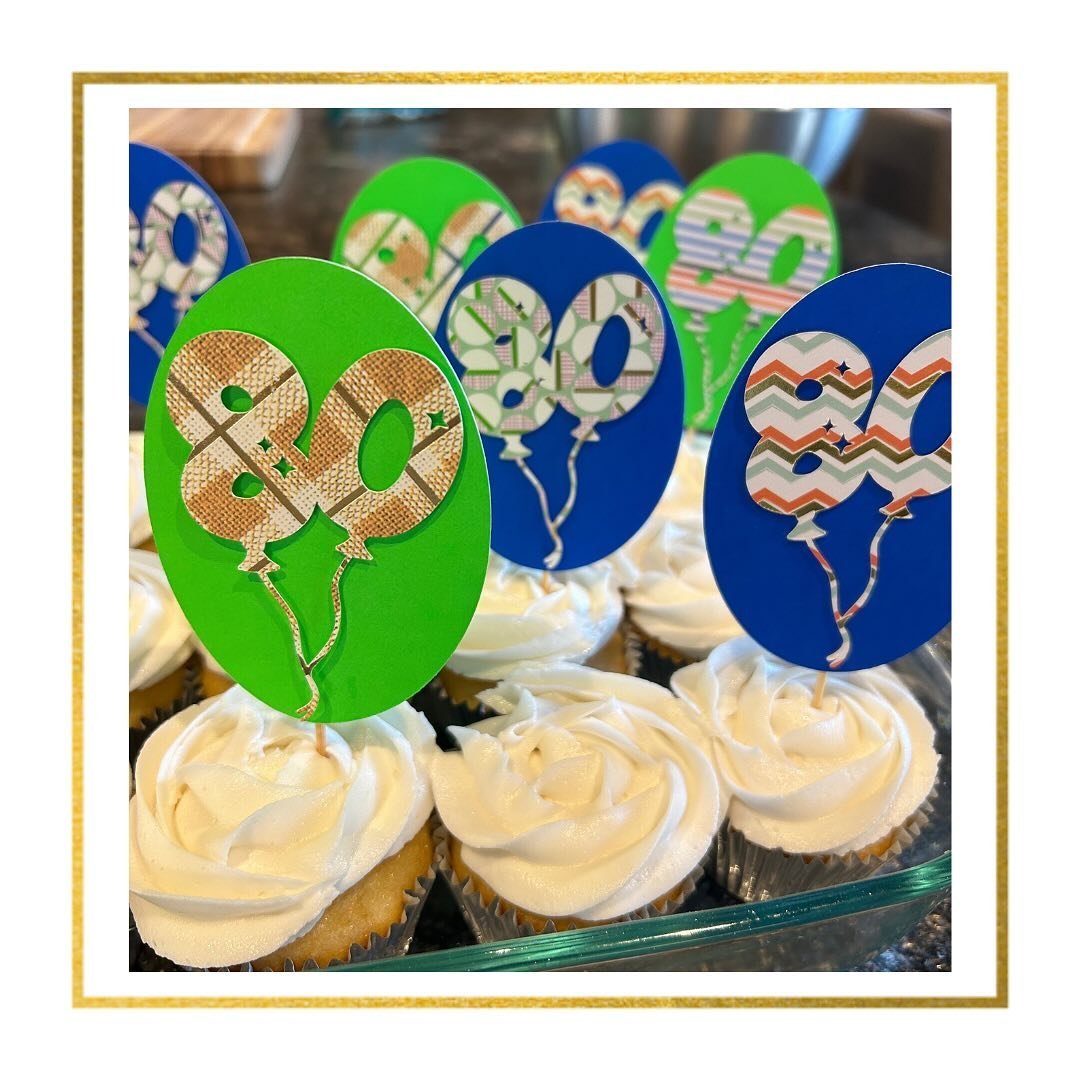 Custom cupcake toppers for an 80th birthday 🎈🧁

#creativeali