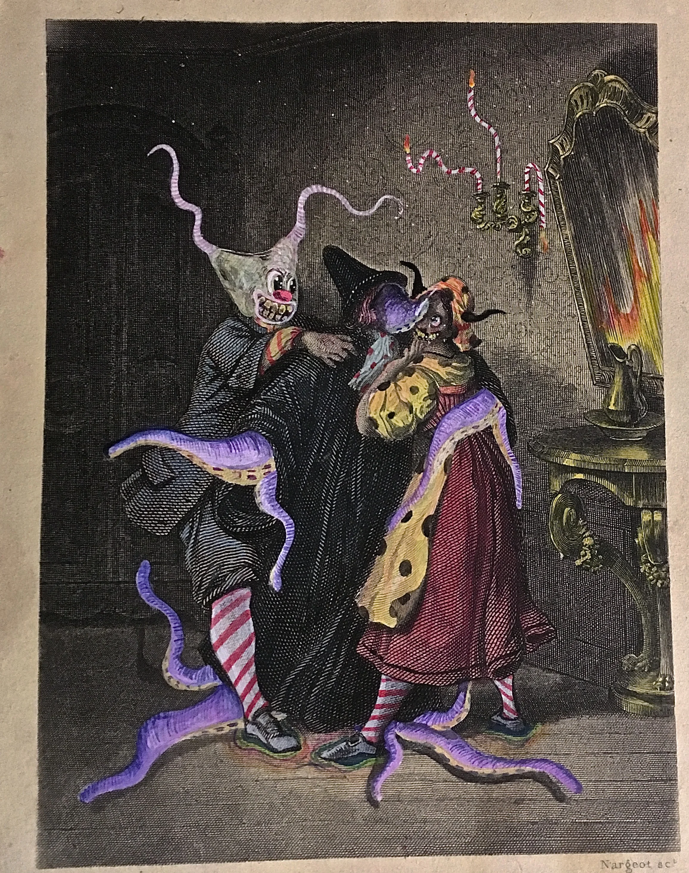 Art work by Dennis Miranda Zamorano (an intervention on 1800's Spanish illustration) -- Mexican artist practicing in Mexico City