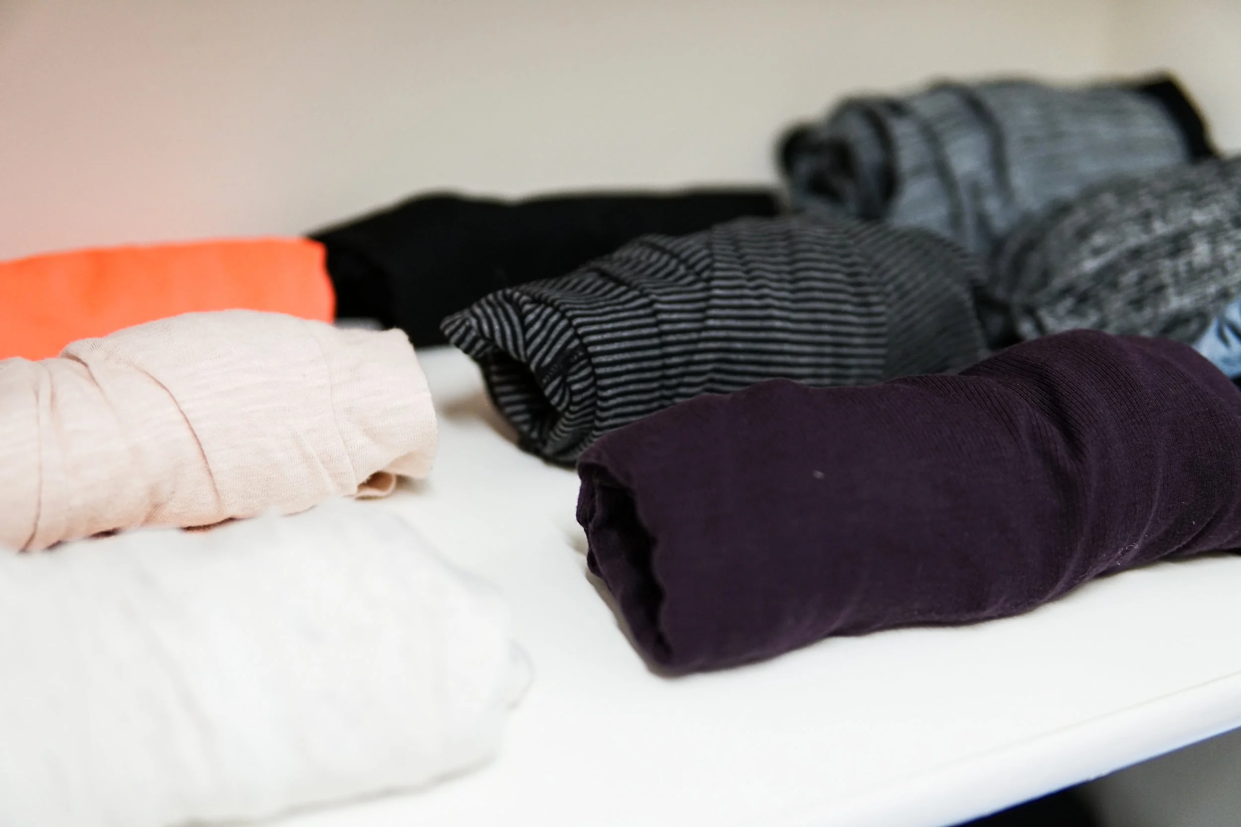 The Kon Mari roll lets you see each clothing item separately.