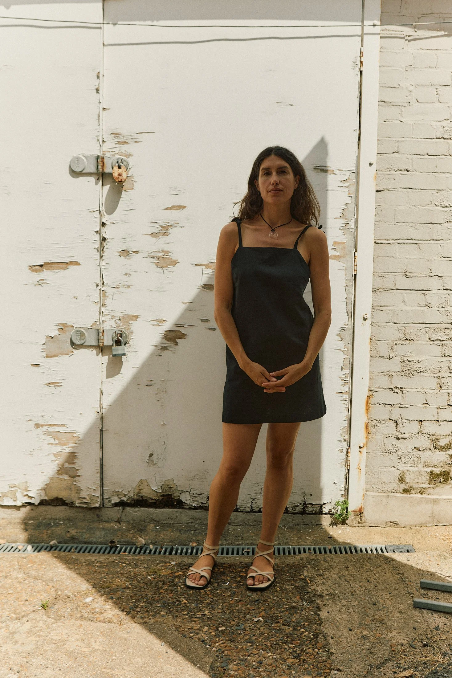 Mini Lincoln dress - Black linen
