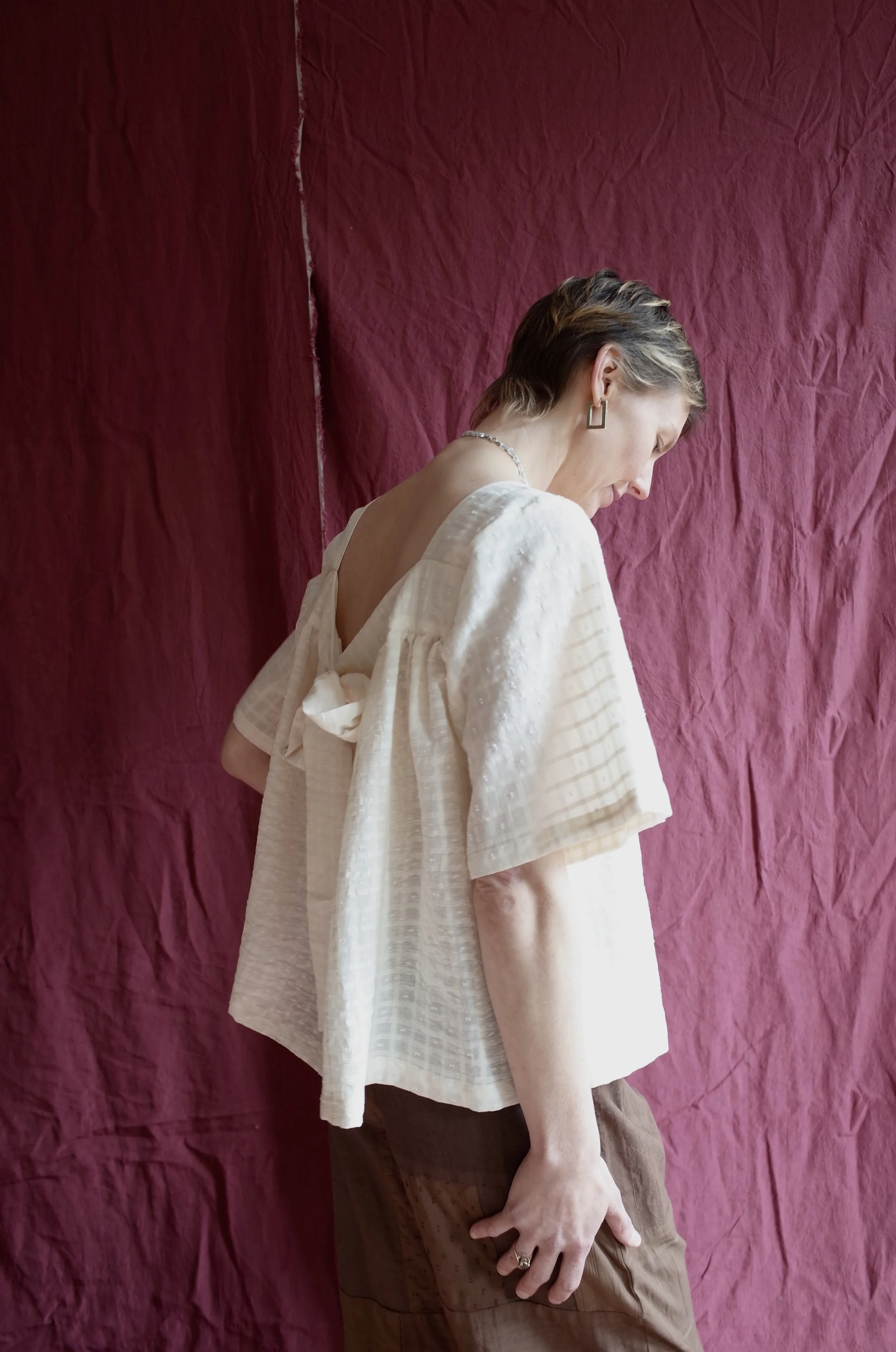 Tatiana blouse - Natural textured cotton