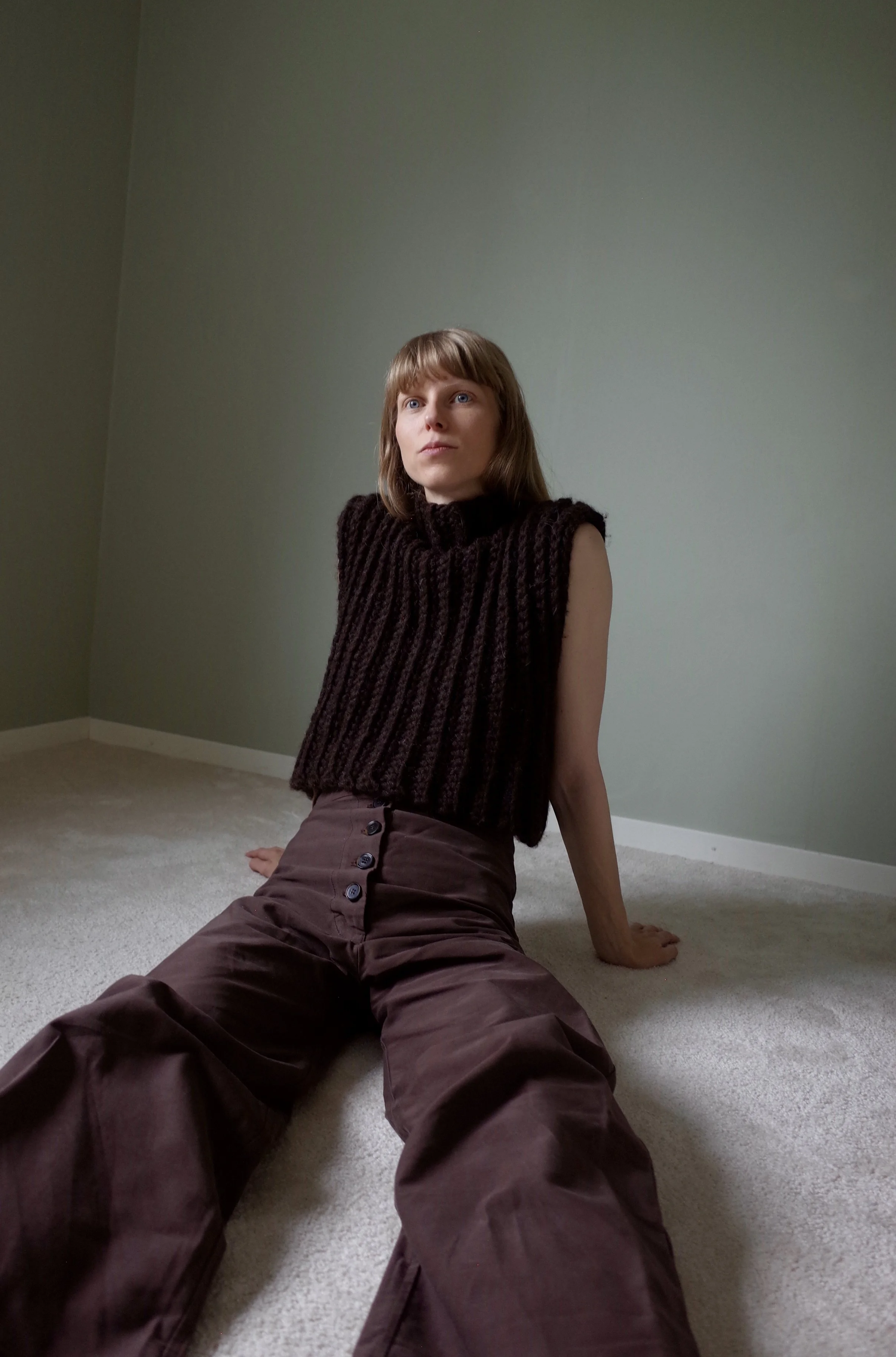 Magda pants - Ash brown cotton