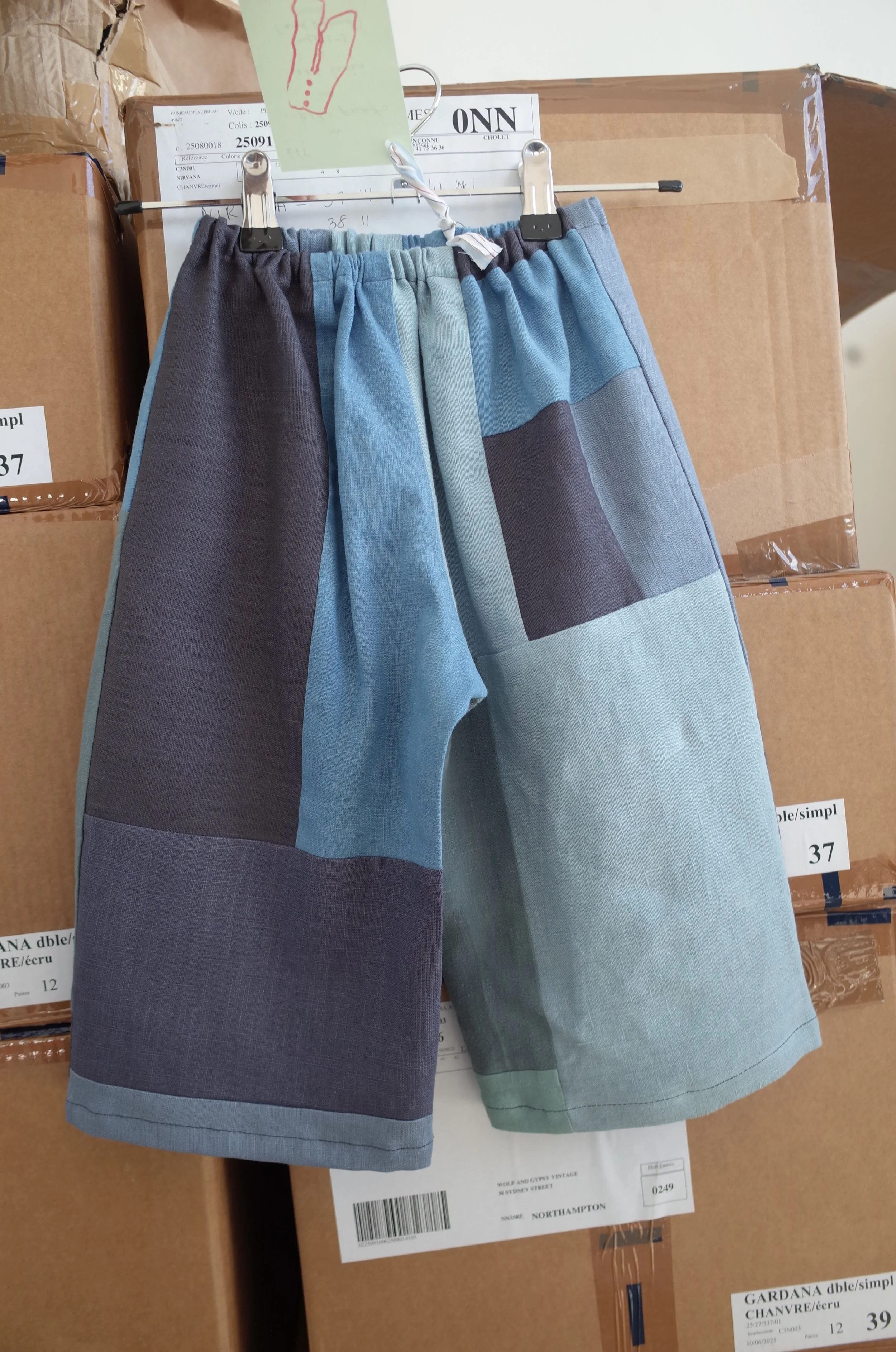 Kids trousers - Patchwork linen