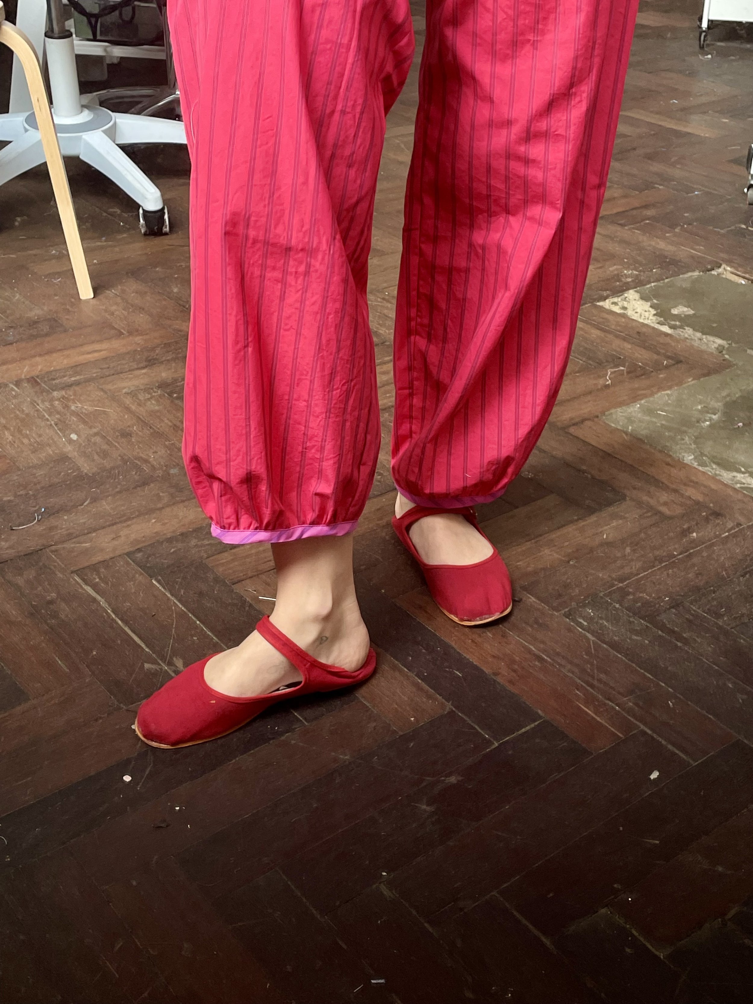 Ali Trousers - red & pink cotton - Limited edition