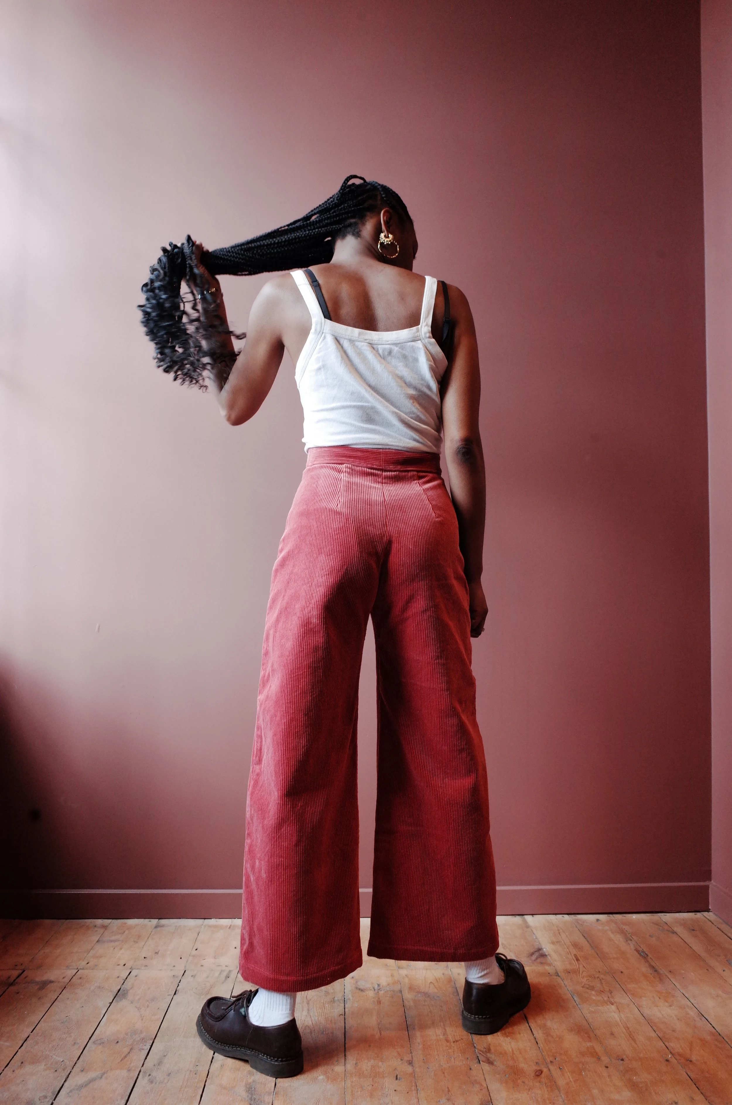 LAST PAIR - Magda pants - pink cotton corduroy