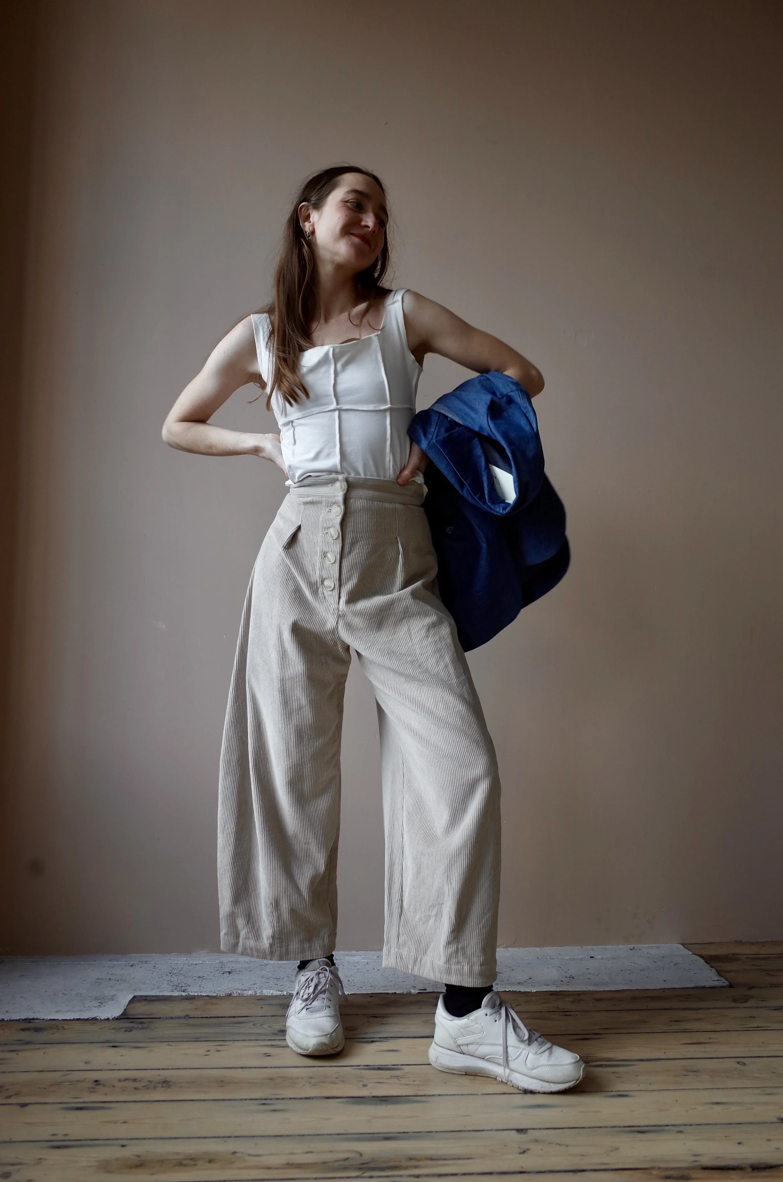 Pre order - Sian Trousers - Cream cotton corduroy