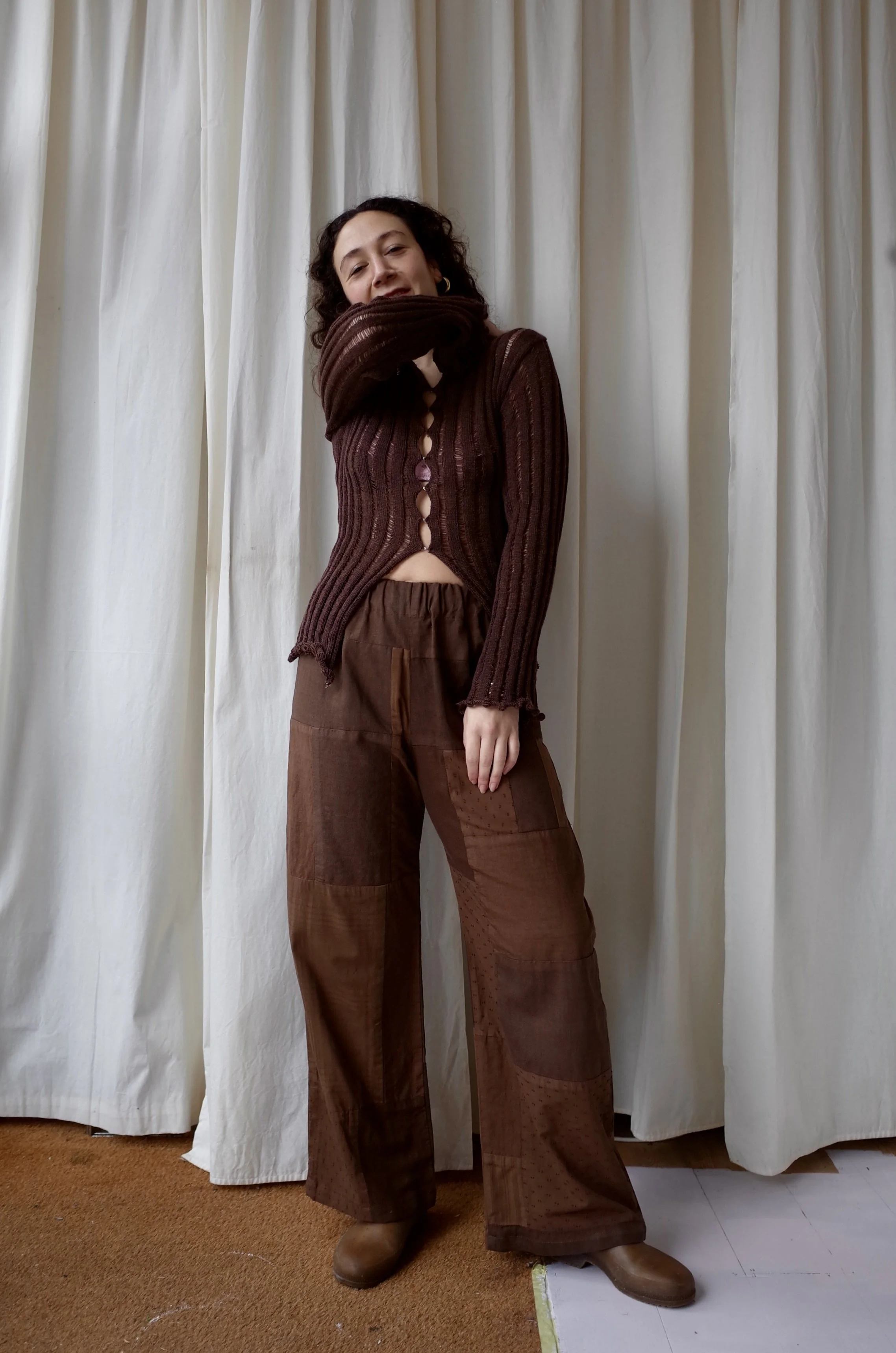 Patchwork/dyed trousers