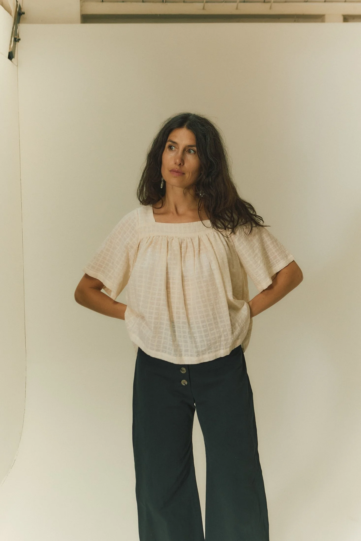 Tatiana blouse - Natural textured cotton
