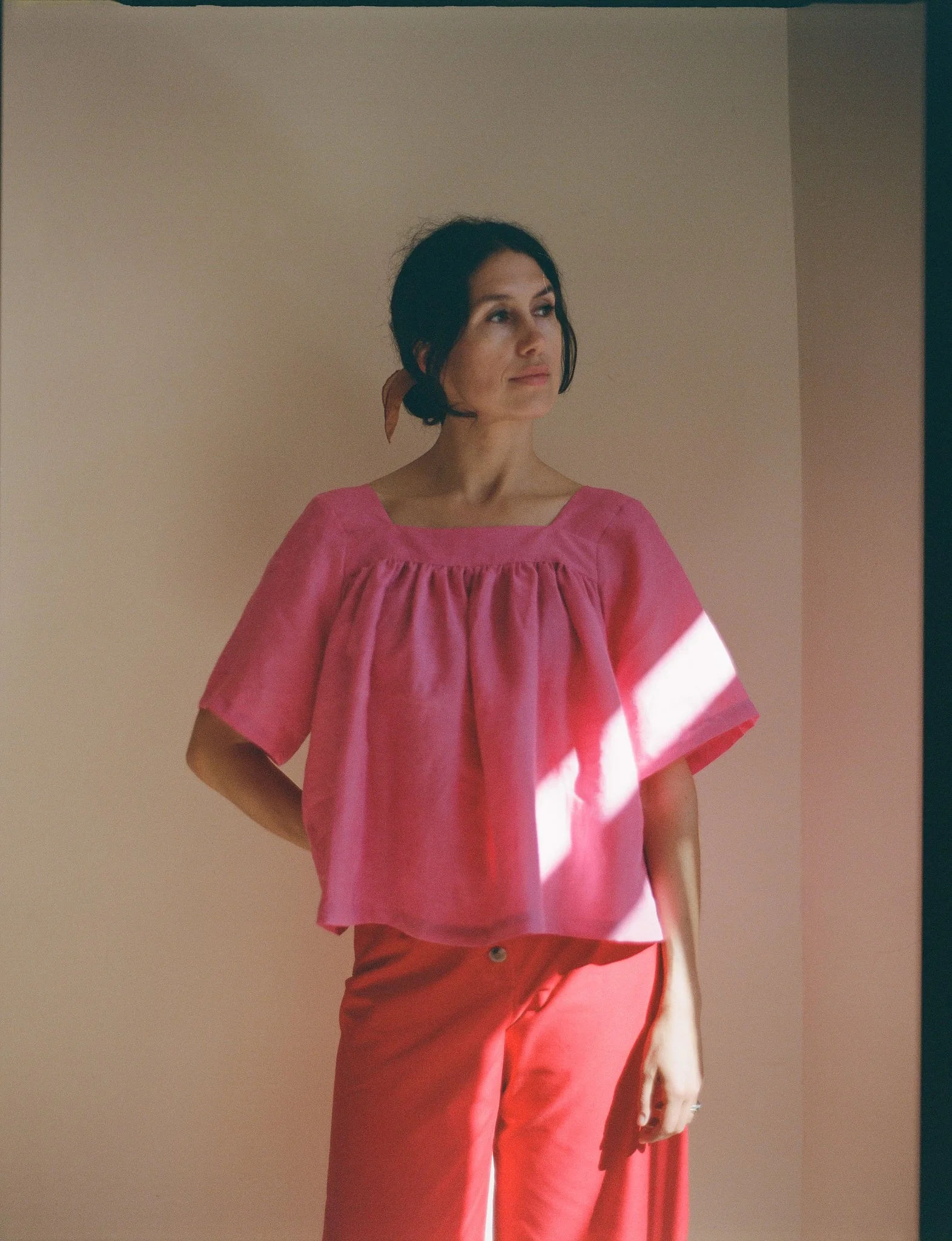 LAST STOCK - Tatiana blouse - pink linen