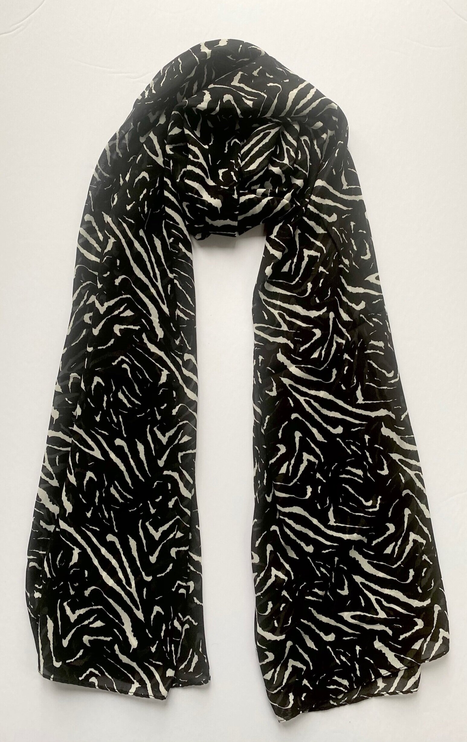Monochrome Tiger Print Chiffon Hijab 