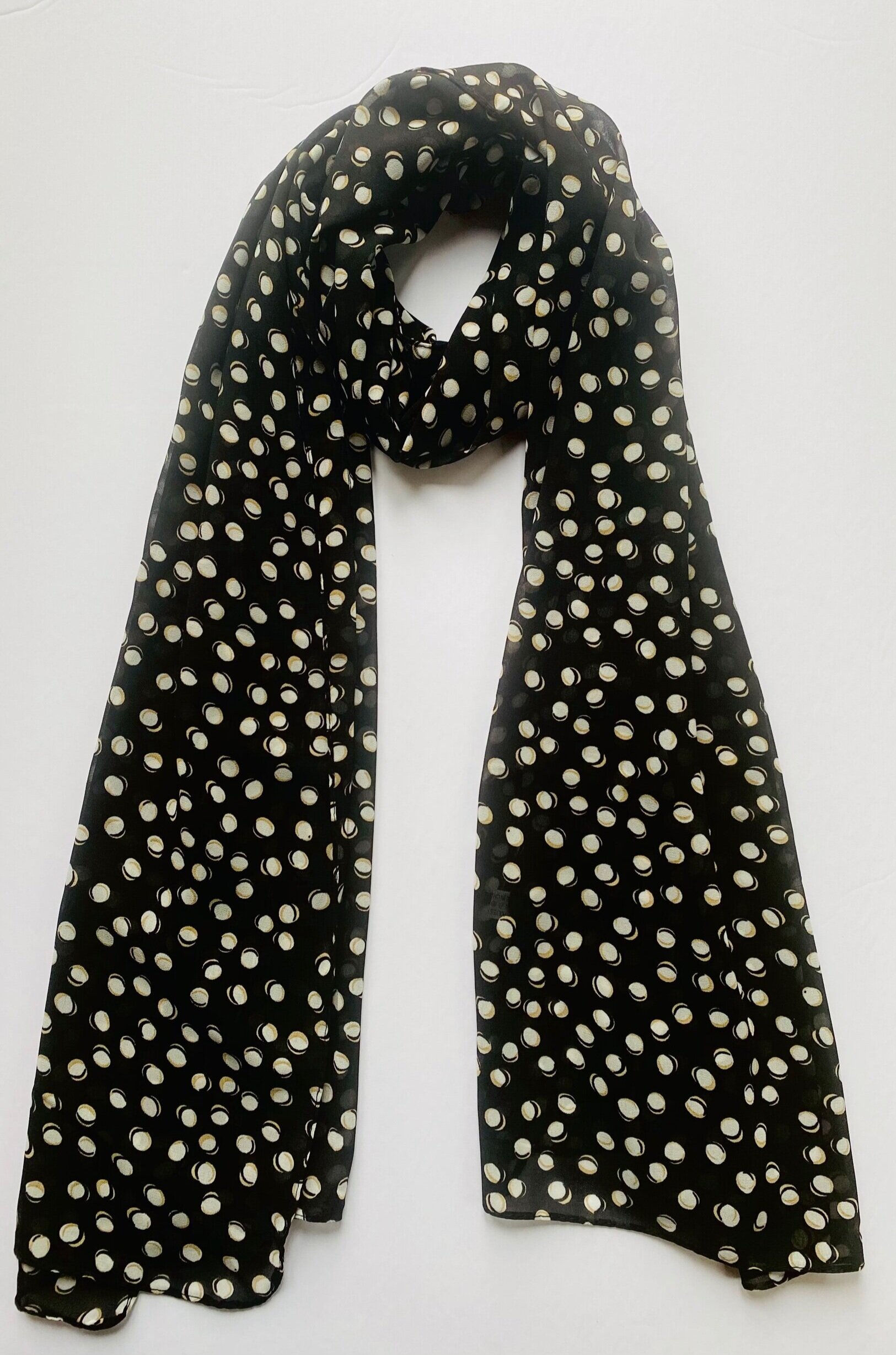 Black Polka Dot Chiffon Hijab 