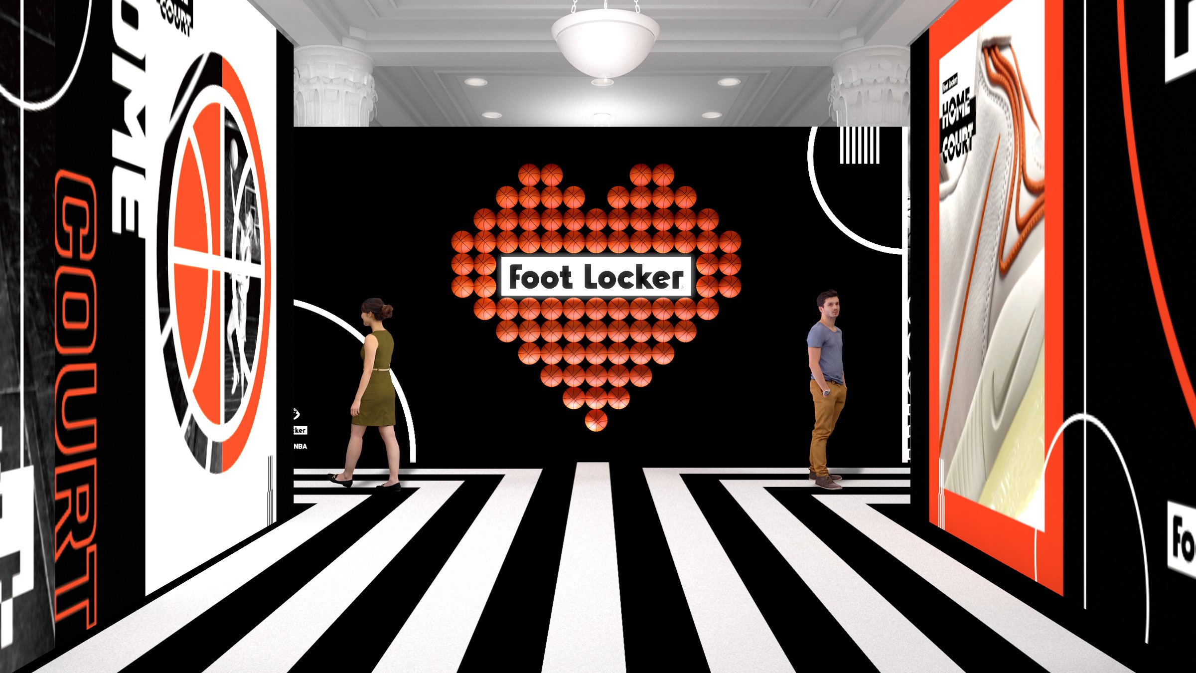 Footlocker Mens Basketball Pop-Up Store: Concept Sketch