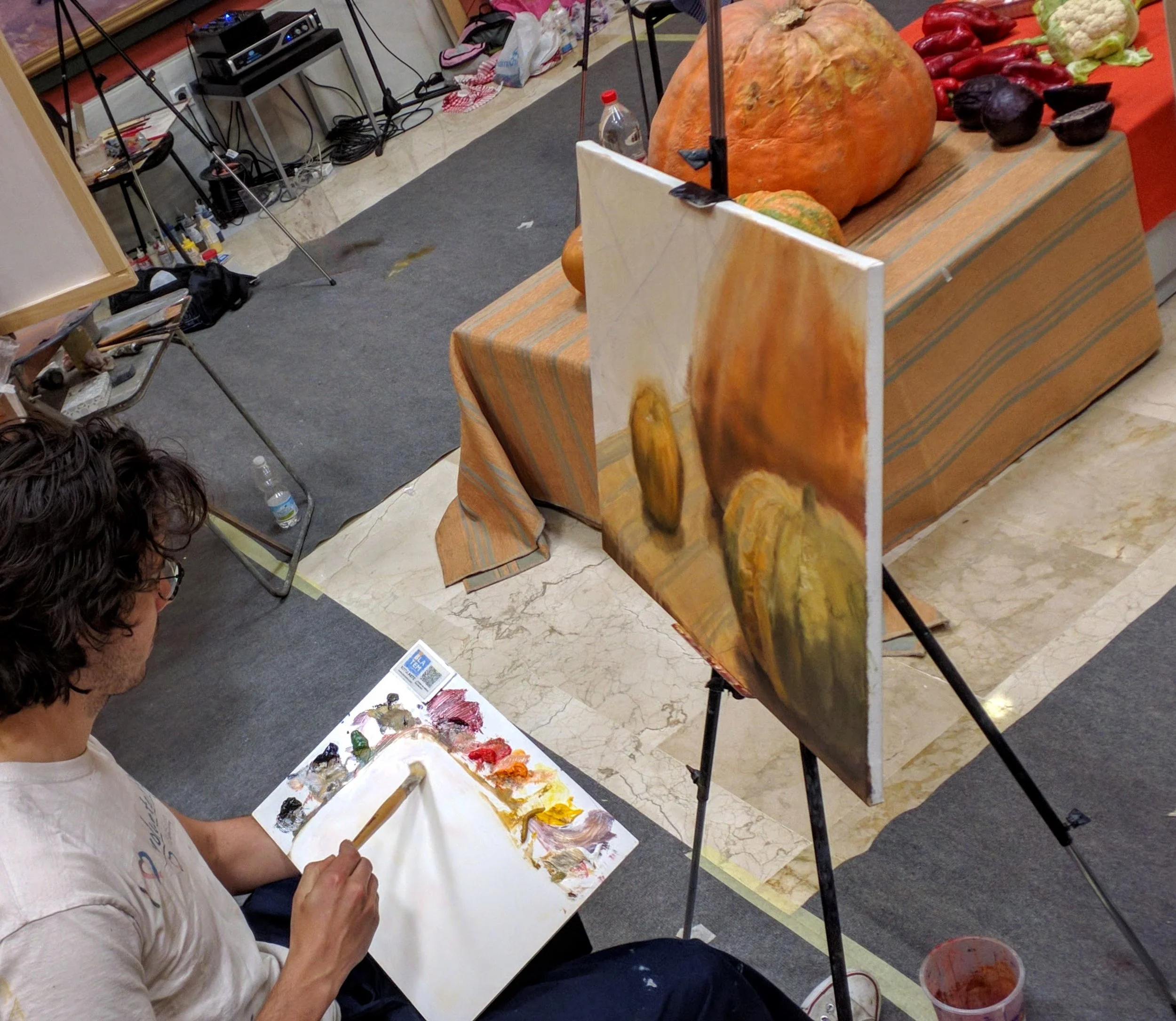 Miguel Mayher painting in oils from life in Antonio Lopez workshop in Spain.jpg