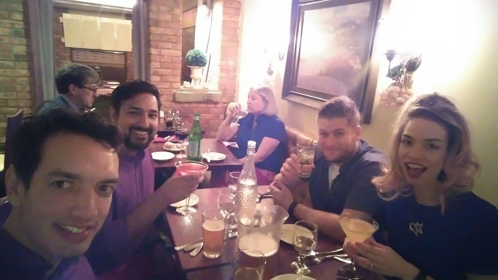 Drinking cocktails at Joanne Trattoria's (Lady GaGa's family-owned restaurant)